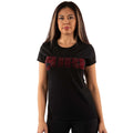 Black - Side - The Cure Womens-Ladies Embellished Logo T-Shirt