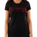 Black - Lifestyle - The Cure Womens-Ladies Embellished Logo T-Shirt
