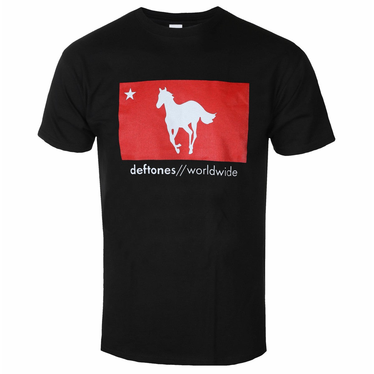 Black - Front - Deftones Unisex Adult Star & Pony Cotton T-Shirt
