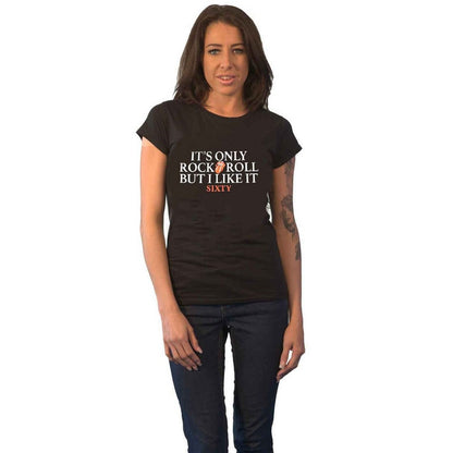 Black - Front - The Rolling Stones Womens-Ladies It´s Only R&R But I Like It Foil T-Shirt