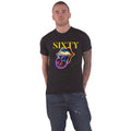 Black - Front - The Rolling Stones Unisex Adult Sixty Cyberdelic Cotton T-Shirt