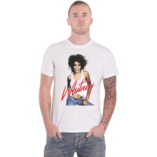 White - Front - Whitney Houston Unisex Adult Wanna Dance Photograph T-Shirt