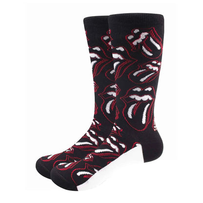 Black - Side - The Rolling Stones Unisex Adult Outline Tongues Ankle Socks