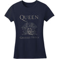 Blue - Front - Queen Womens-Ladies Greatest Hits II Skinny T-Shirt