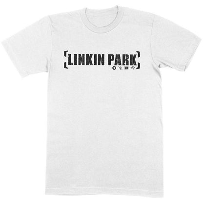 White - Front - Linkin Park Unisex Adult Bracket Logo Cotton T-Shirt