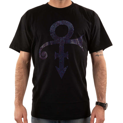 Black-Purple - Back - Prince Unisex Adult Symbol Embellished T-Shirt