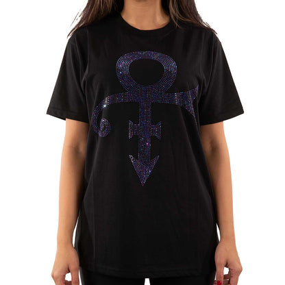 Black-Purple - Side - Prince Unisex Adult Symbol Embellished T-Shirt