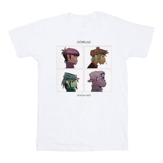 White - Front - Gorillaz Unisex Adult Demon Days Cotton T-Shirt