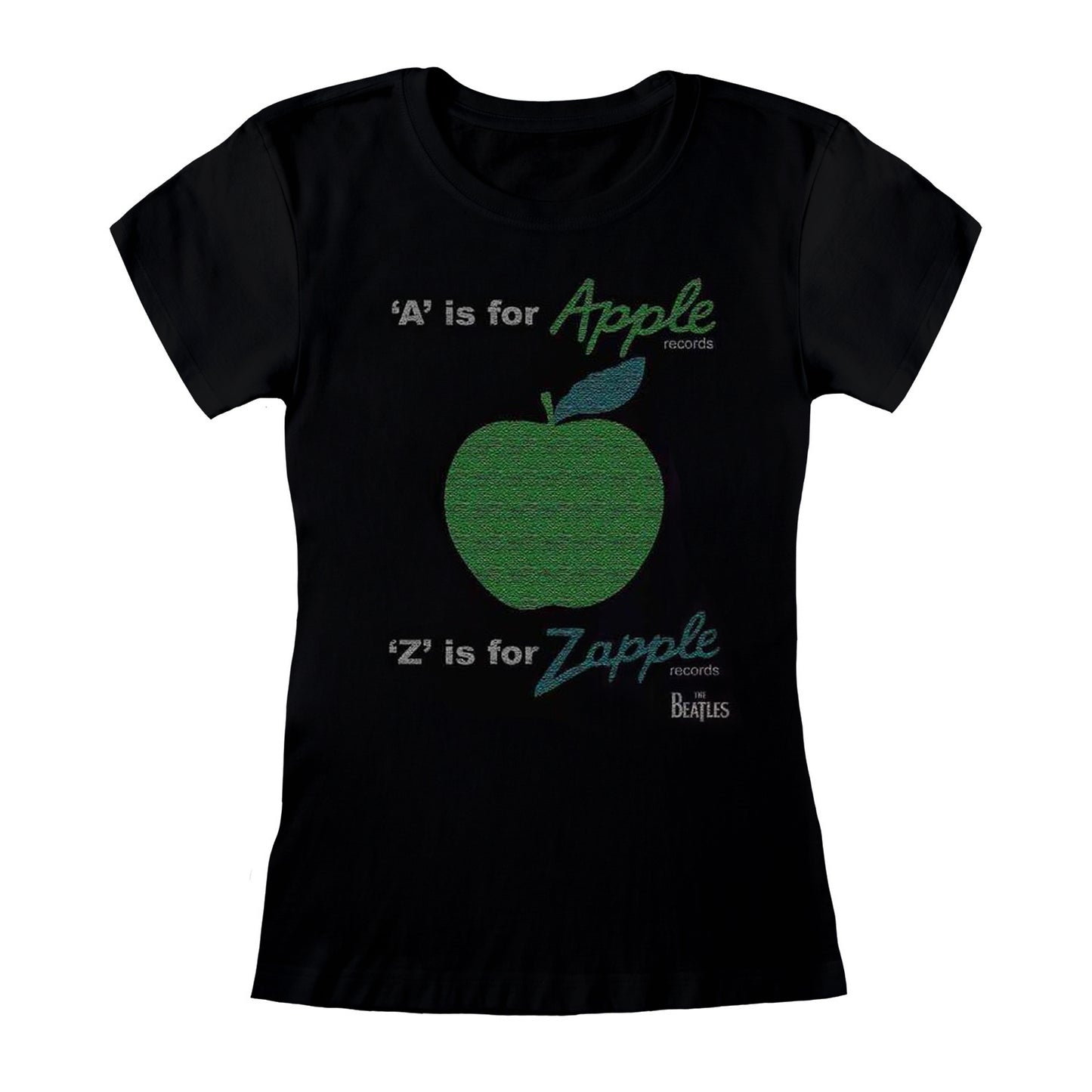 Black - Front - The Beatles Womens-Ladies A Is For Apple Back Print T-Shirt