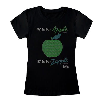 Black - Front - The Beatles Womens-Ladies A Is For Apple Back Print T-Shirt