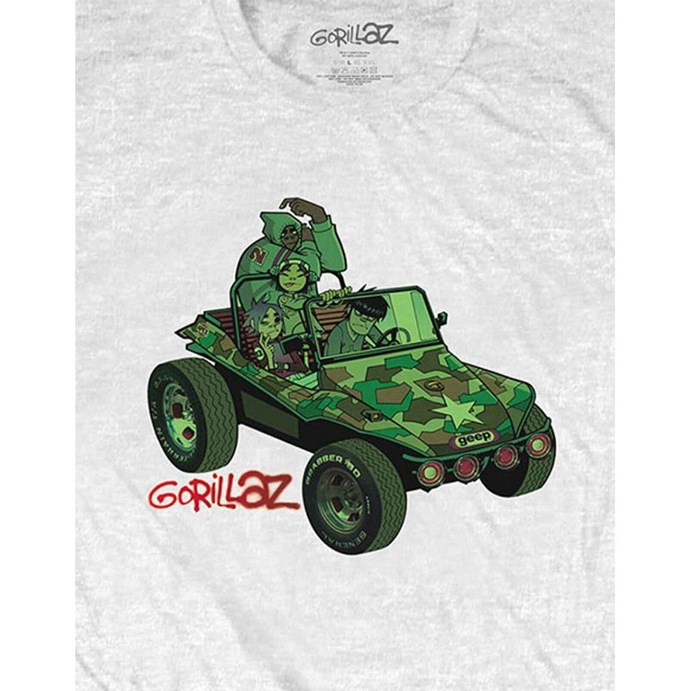 White - Pack Shot - Gorillaz Unisex Adult Jeep T-Shirt