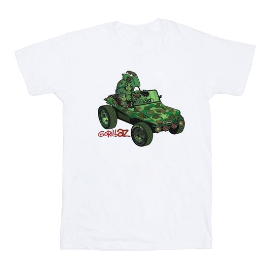 White - Front - Gorillaz Unisex Adult Jeep T-Shirt