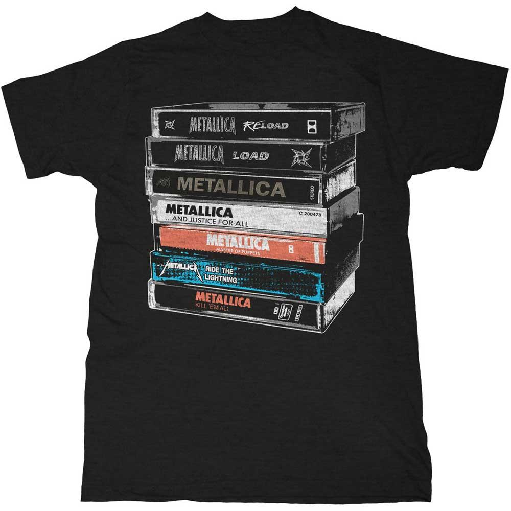 Black - Front - Metallica Unisex Adult Cassette Cotton T-Shirt