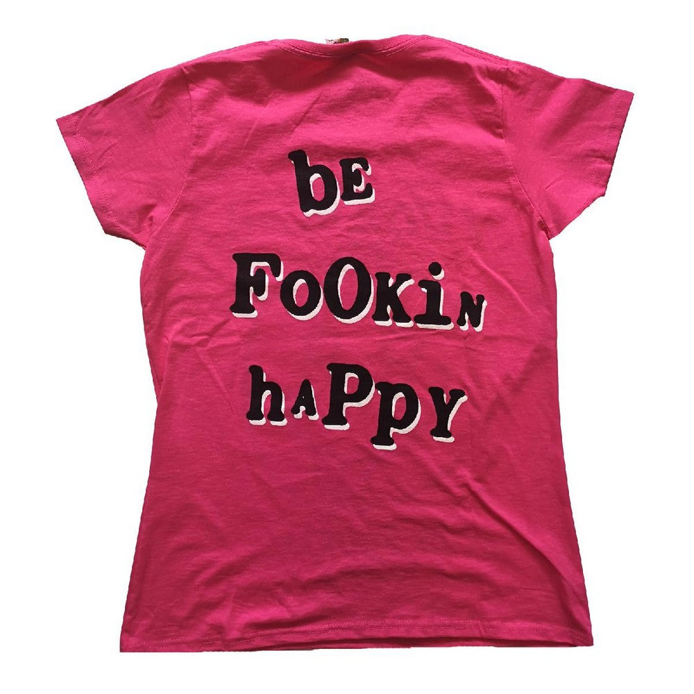 Pink - Back - Yungblud Womens-Ladies Raver Smile T-Shirt