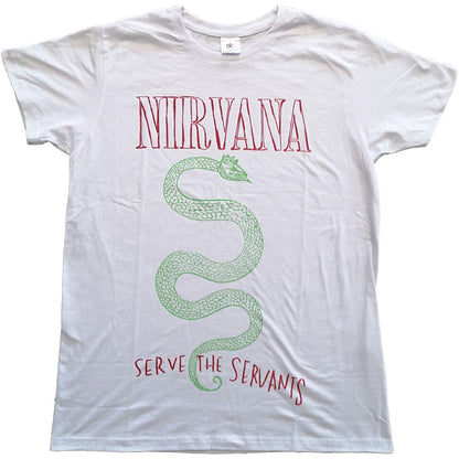 White - Front - Nirvana Unisex Adult Serve The Servants Cotton T-Shirt