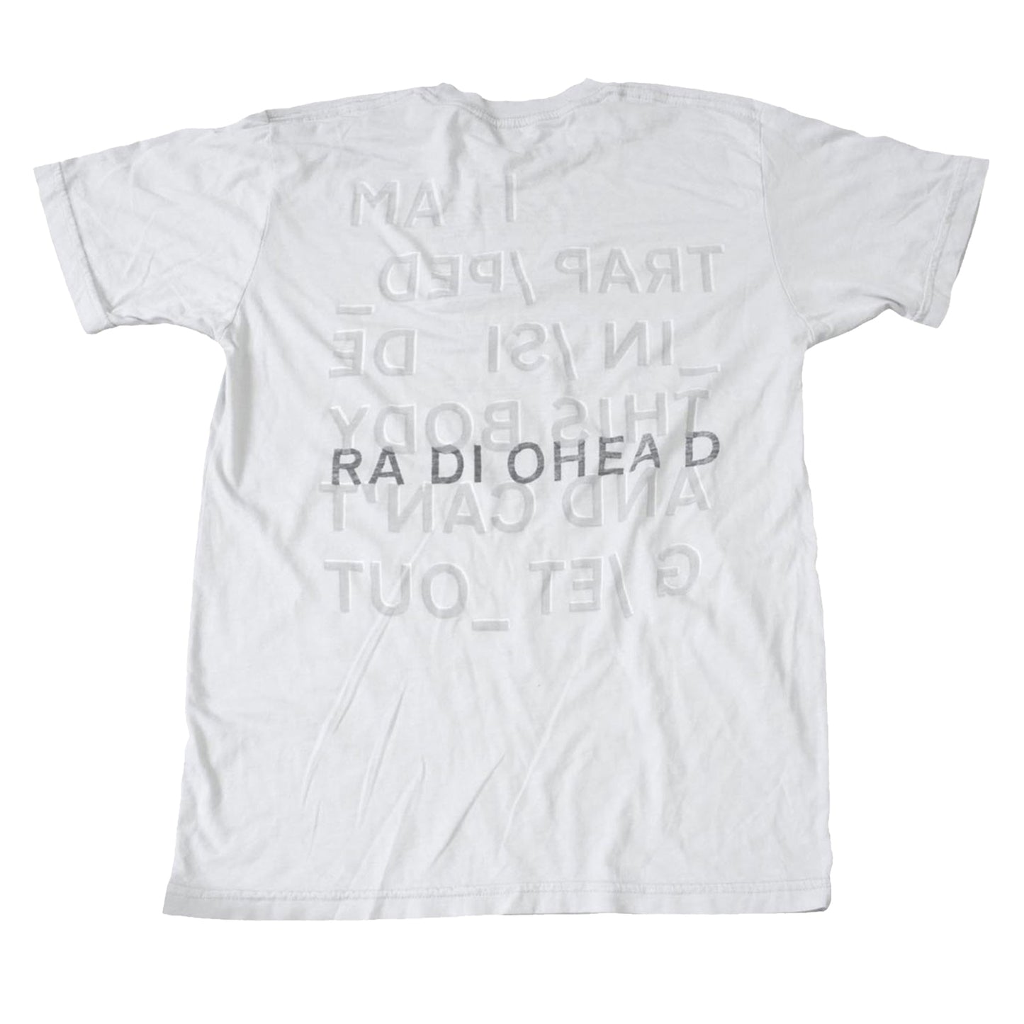 White - Back - Radiohead Unisex Adult Trapped Back Print T-Shirt