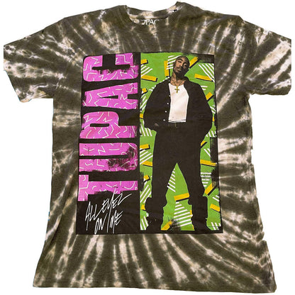 Green - Front - Tupac Shakur Unisex Adult All Eyez On Me Tie Dye T-Shirt