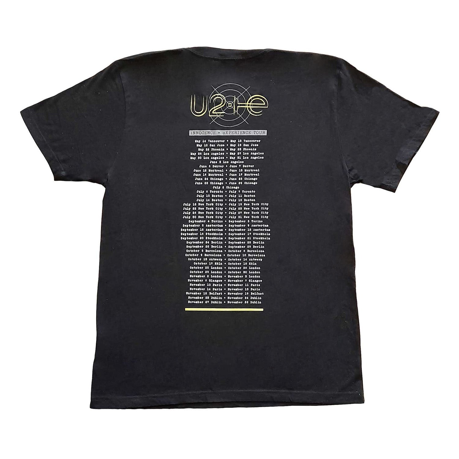 Black - Back - U2 Unisex Adult Stage Photo Cotton T-Shirt
