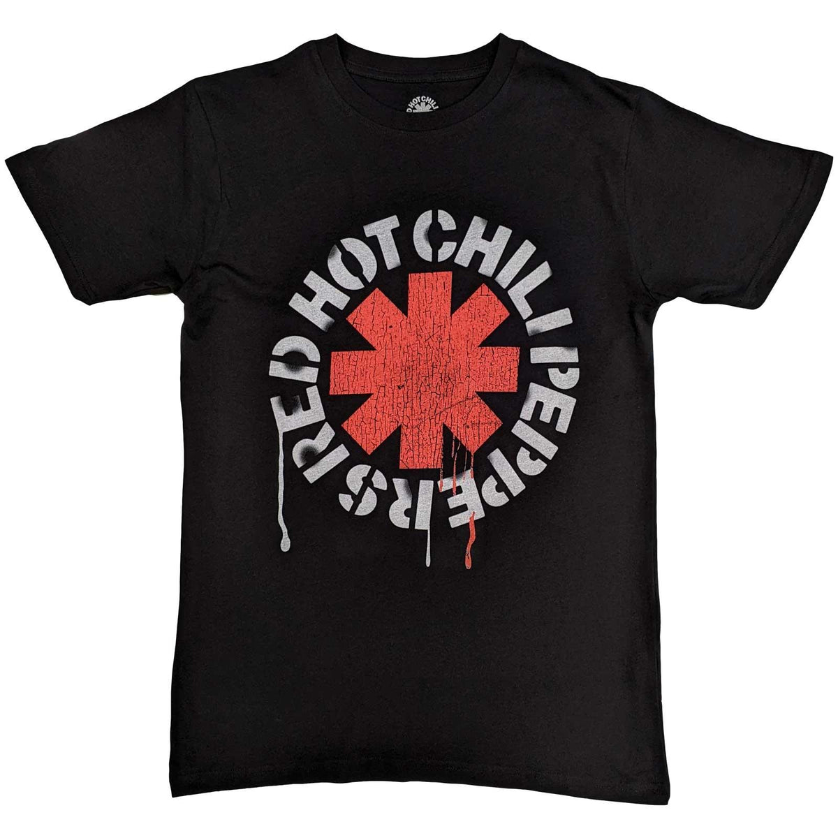 Black - Front - Red Hot Chilli Peppers Unisex Adult Stencil T-Shirt
