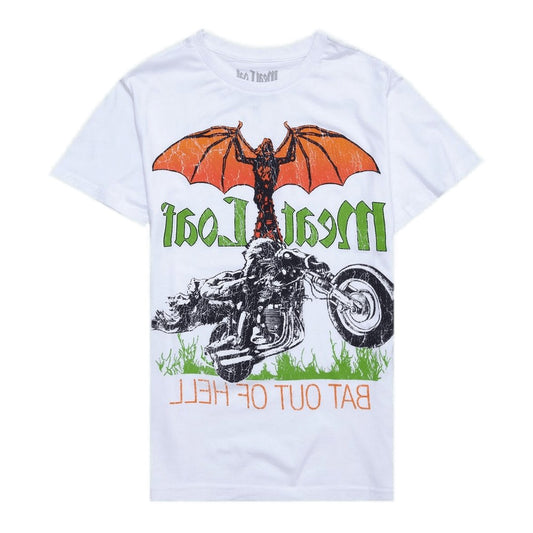 White - Front - Meat Loaf Unisex Adult Bat Out Of Hell Cotton T-Shirt