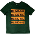 Green - Front - Blink 182 Unisex Adult Repeat Logo Cotton T-Shirt