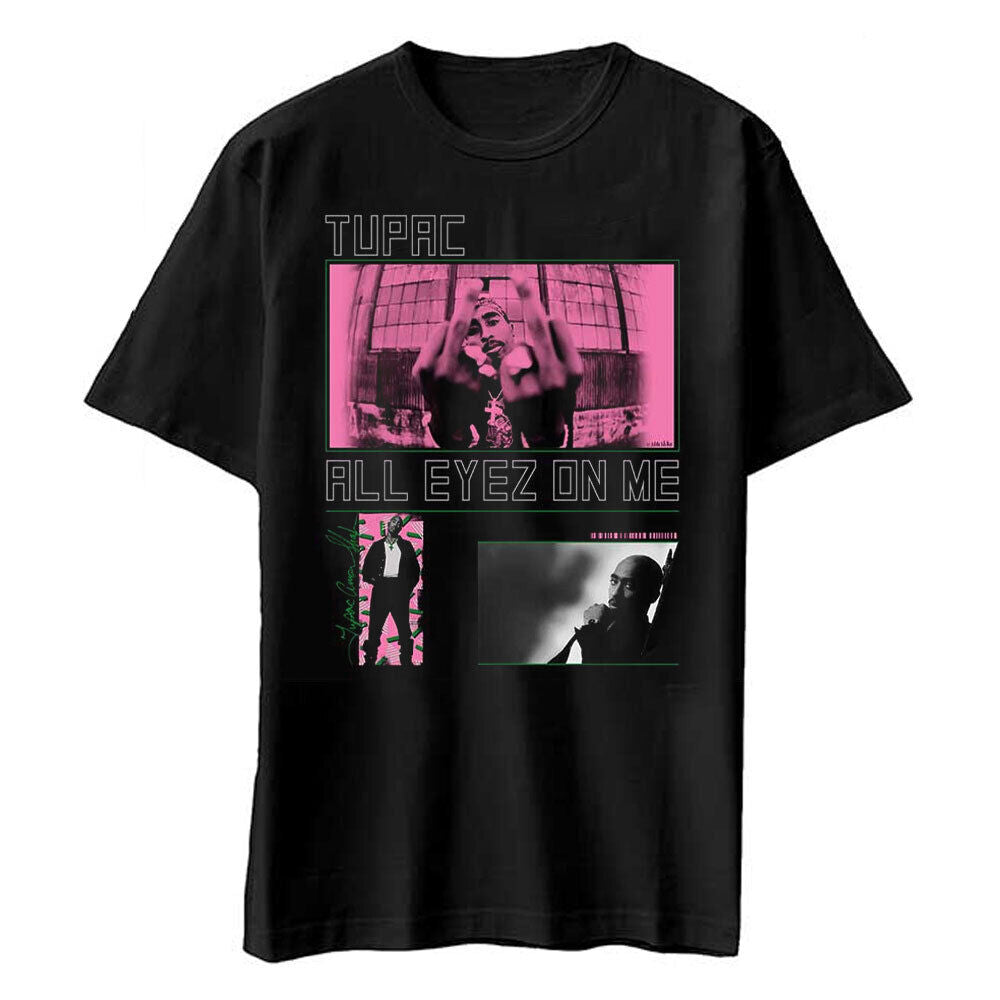 Black - Front - Tupac Shakur Unisex Adult All Eyez On Me Photo Mix Cotton T-Shirt