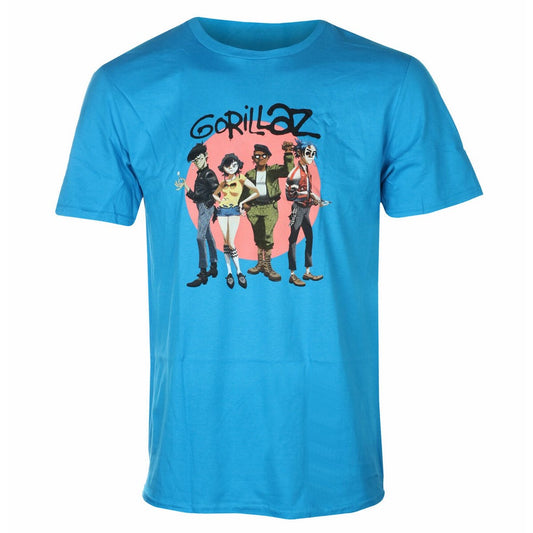 Sapphire Blue - Front - Gorillaz Unisex Adult Group Shot Cotton T-Shirt