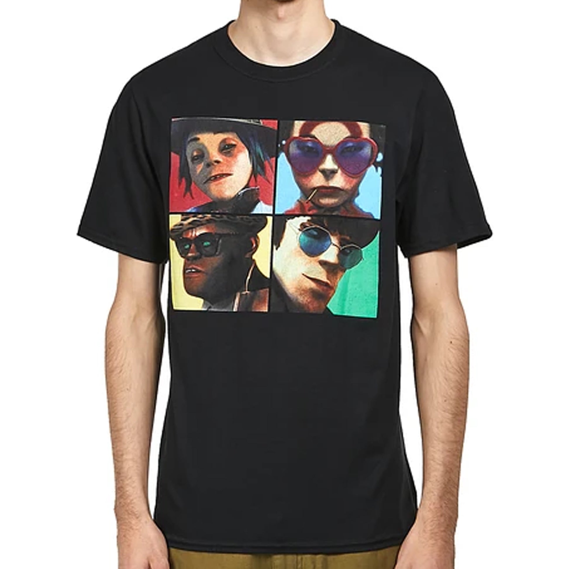 Black - Side - Gorillaz Unisex Adult Humanz Cotton T-Shirt