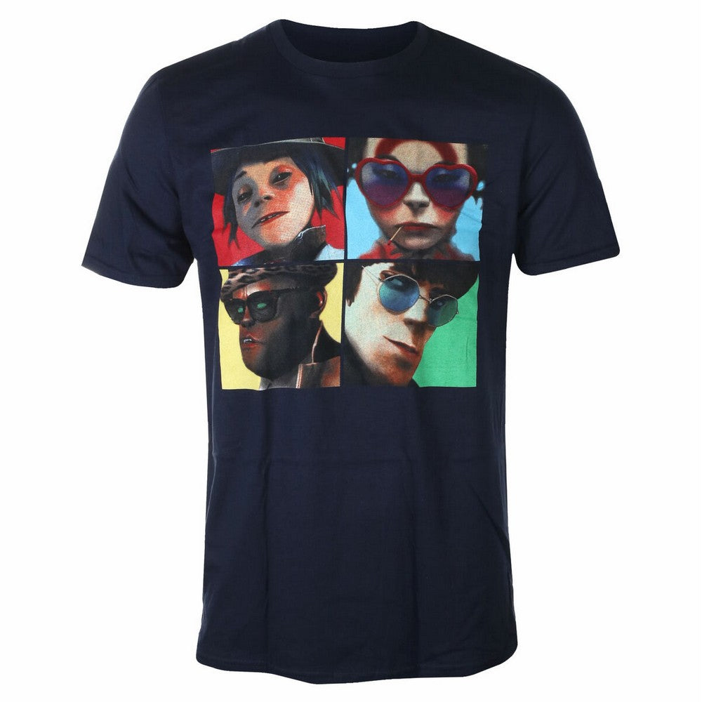 Navy Blue - Front - Gorillaz Unisex Adult Humanz Cotton T-Shirt