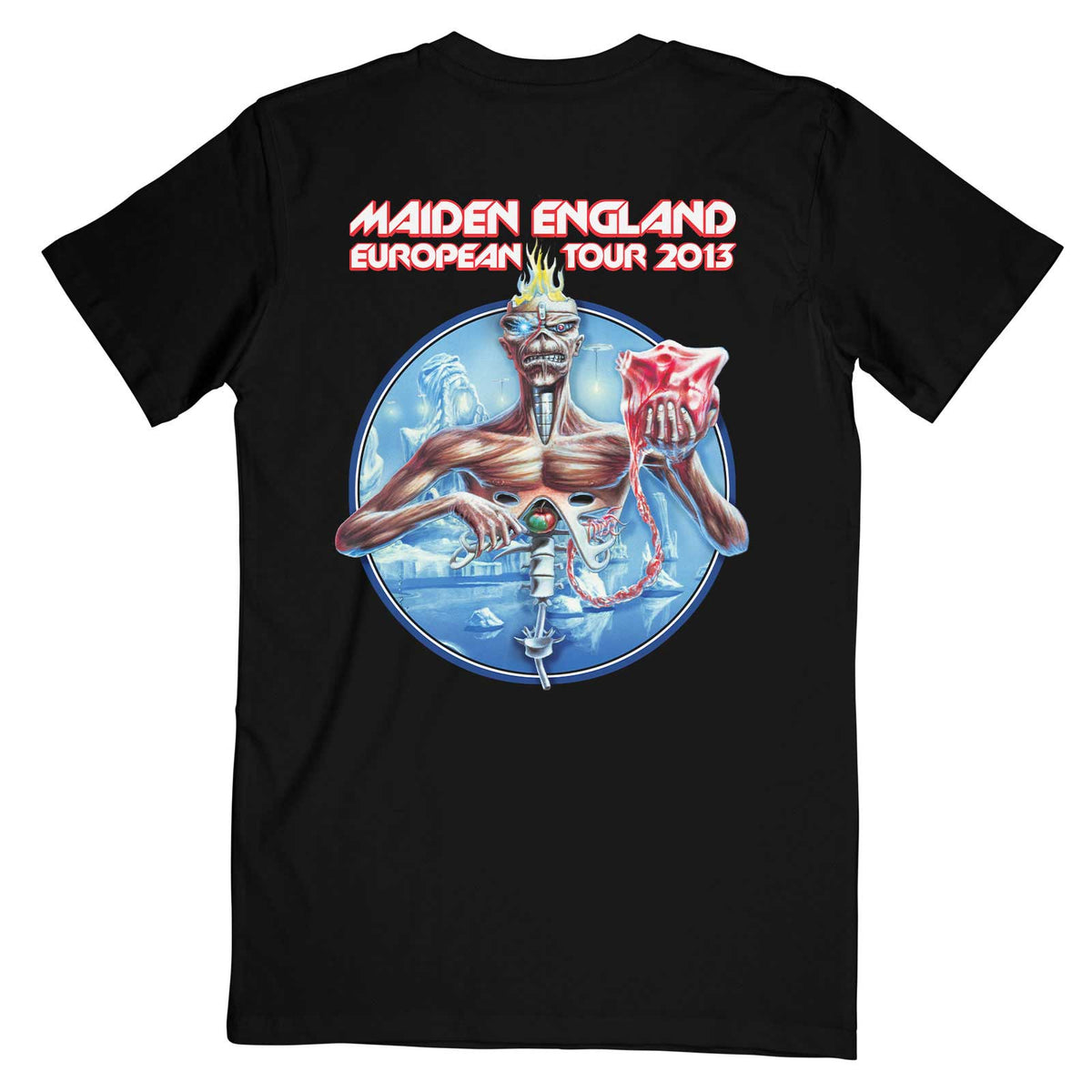 Black - Back - Iron Maiden Unisex Adult Euro Tour Back Print T-Shirt