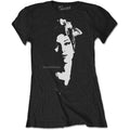 Black - Front - Amy Winehouse Womens-Ladies Portrait T-Shirt