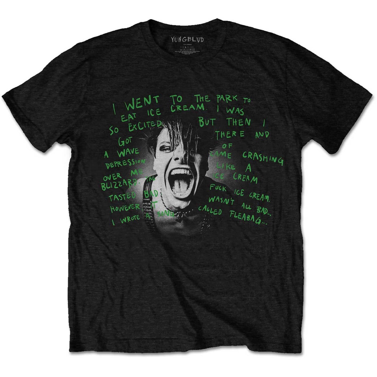 Black - Front - Yungblud Unisex Adult Lyric Photo Cotton T-Shirt