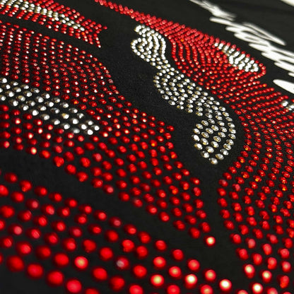 Black - Back - The Rolling Stones Unisex Adult Embellished Logo T-Shirt
