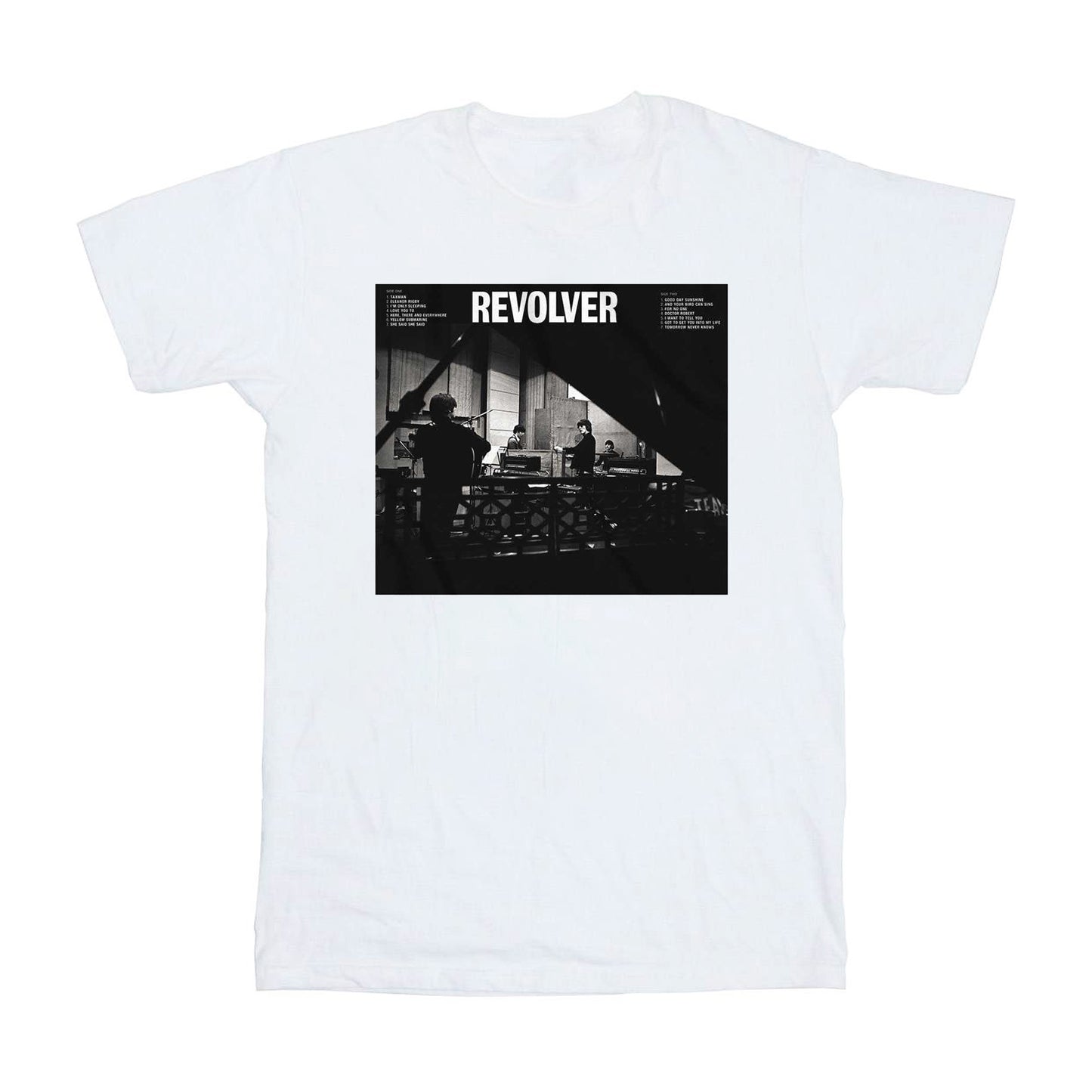 White - Front - The Beatles Unisex Adult Revolver Studio Cotton T-Shirt
