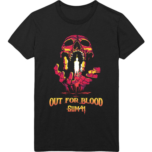 Black - Front - Sum 41 Unisex Adult Out For Blood Back Print Cotton T-Shirt