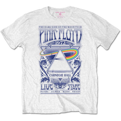 White - Front - Pink Floyd Unisex Adult Carnegie Hall Poster T-Shirt