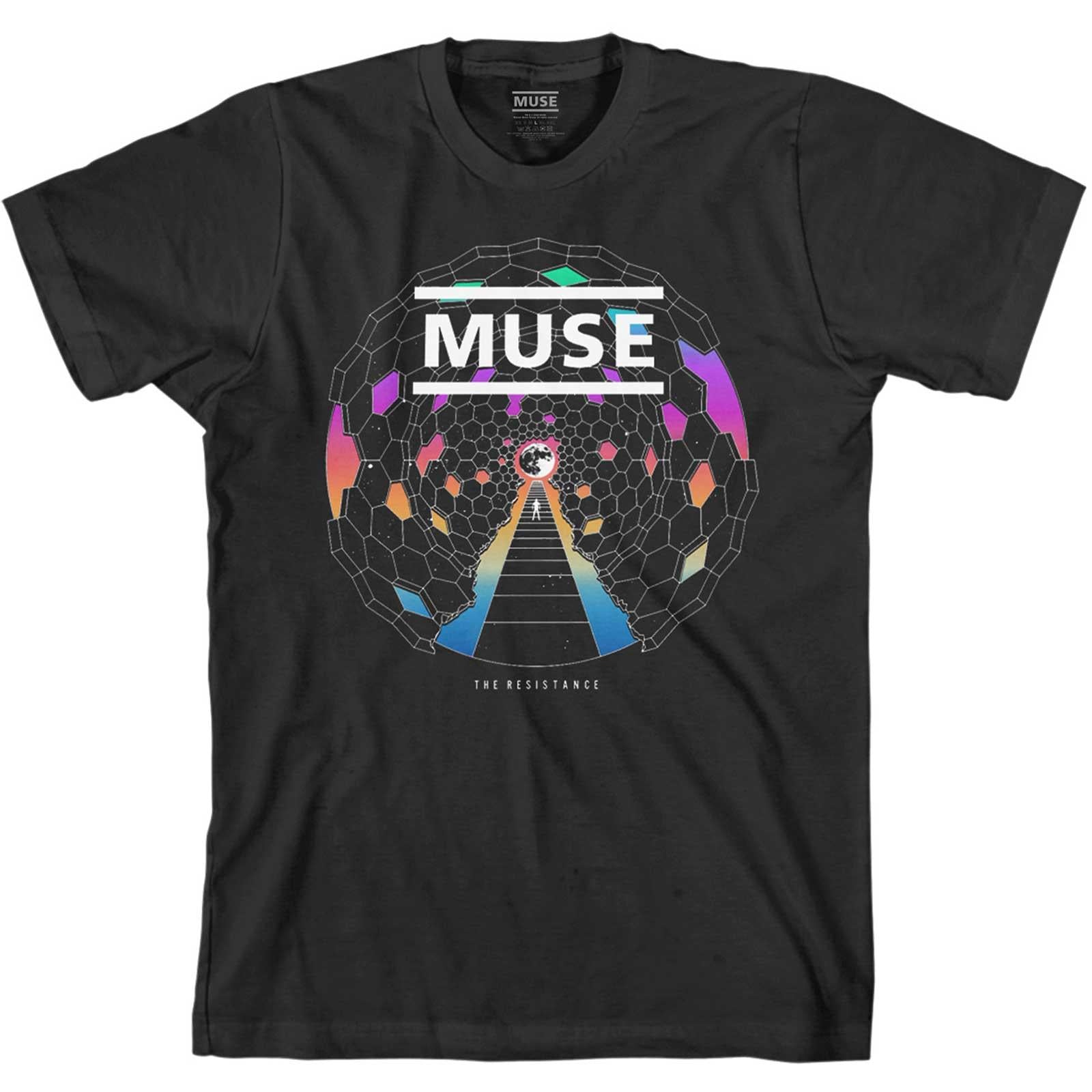 Black - Front - Muse Unisex Adult The Resistance Moon Cotton T-Shirt