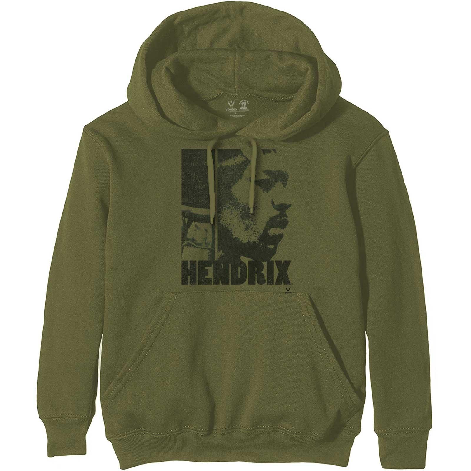Khaki Green - Front - Jimi Hendrix Unisex Adult Let Me Live Hoodie