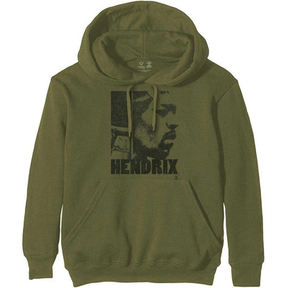Khaki Green - Front - Jimi Hendrix Unisex Adult Let Me Live Hoodie
