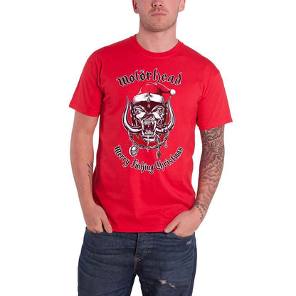 Red - Front - Motorhead Unisex Adult Christmas 2017 Back Print Cotton T-Shirt