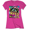 Heliconia Pink - Front - Kiss Womens-Ladies Party Everyday Cotton T-Shirt