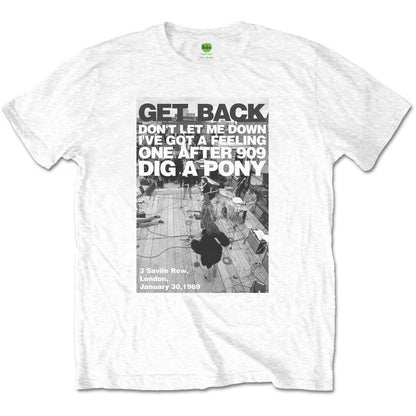 White - Front - The Beatles Unisex Adult Rooftop Shot Cotton T-Shirt