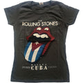 Charcoal Grey - Front - The Rolling Stones Womens-Ladies Havana Cuba T-Shirt