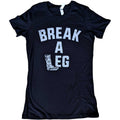 Black - Front - Foo Fighters Womens-Ladies Break A Leg Back Print T-Shirt