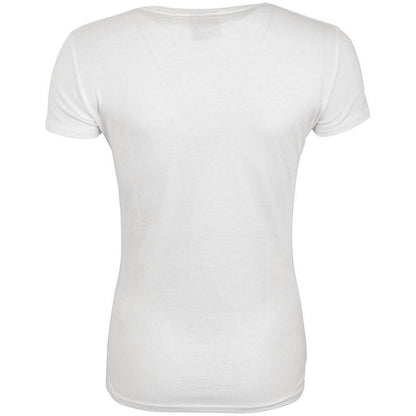 White - Back - The Beatles Womens-Ladies Abbey Road Logo T-Shirt