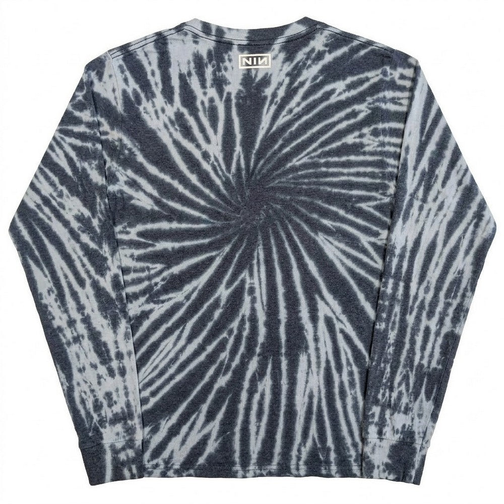 Blue - Back - Nine Inch Nails Unisex Adult Tie Dye Cotton Logo Long-Sleeved T-Shirt