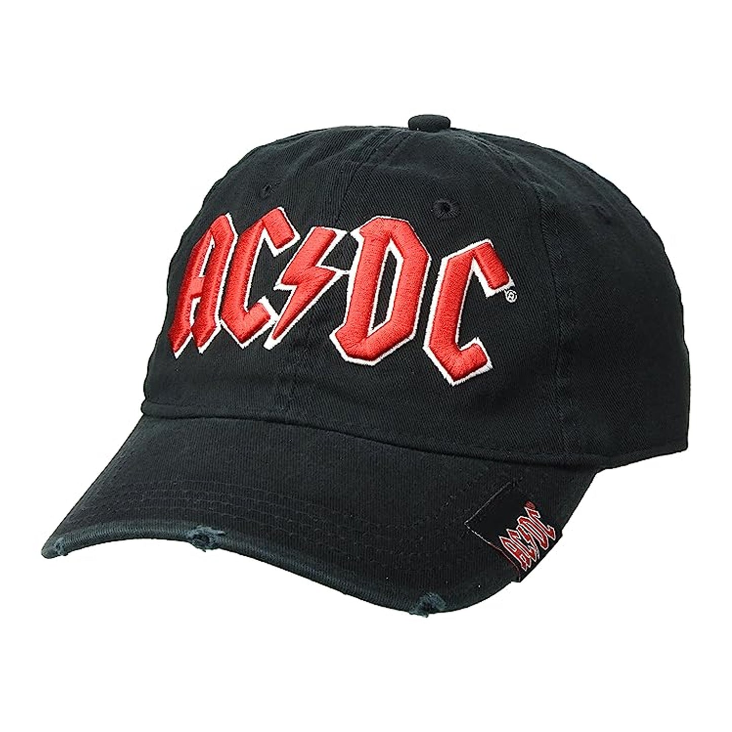 Black-Red - Front - AC-DC Unisex Adult Logo Baseball Cap