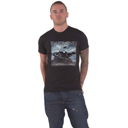 Black - Front - Iron Maiden Unisex Adult The Writing On The Wall T-Shirt