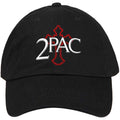 Black - Front - Tupac Shakur Unisex Adult Cross Logo Baseball Cap