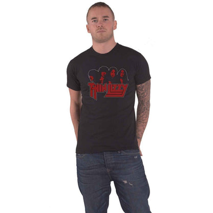 Black - Front - Thin Lizzy Unisex Adult Band Cotton Logo T-Shirt